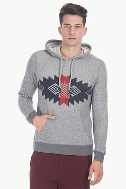 Solid Graphic Fleece Hoodie