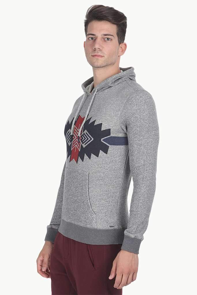 Solid Graphic Fleece Hoodie