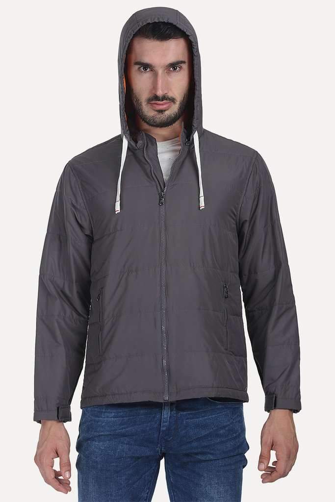 Solid Poly Padded Full Sleeves Jacket