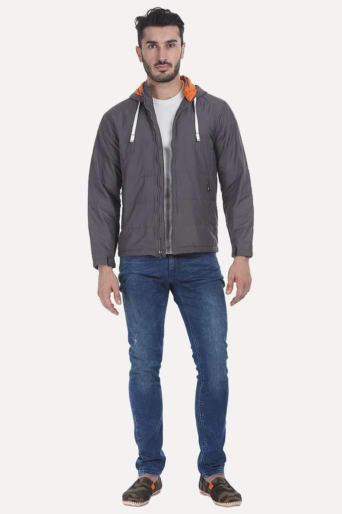 Solid Poly Padded Full Sleeves Jacket