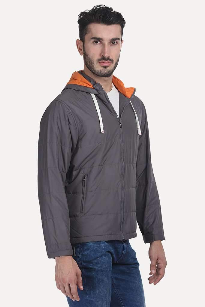 Solid Poly Padded Full Sleeves Jacket