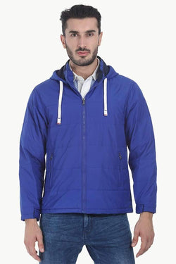 Solid Poly Padded Full Sleeves Jacket