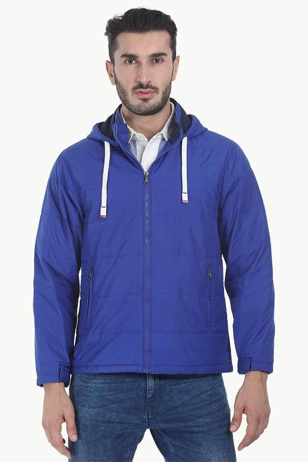 Solid Poly Padded Full Sleeves Jacket
