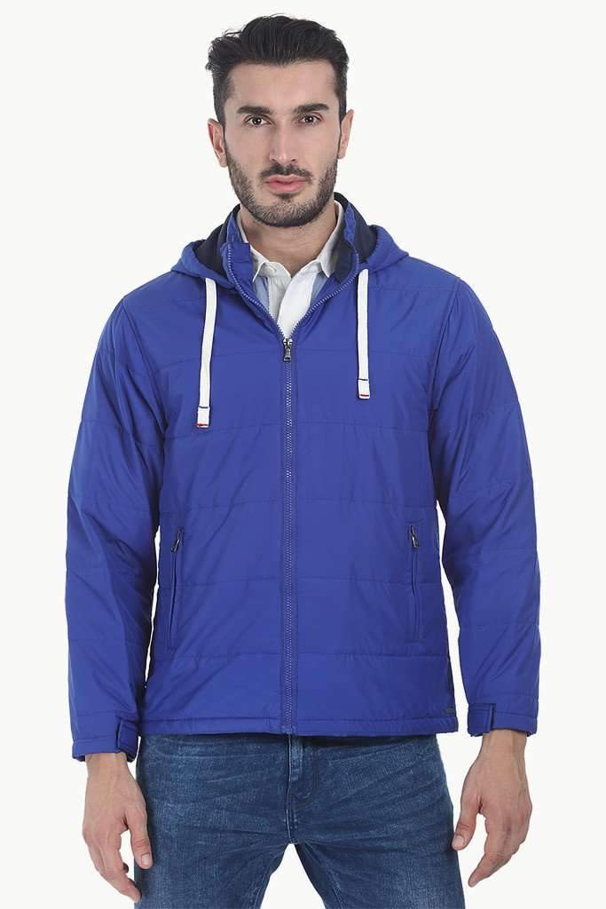Solid Poly Padded Full Sleeves Jacket