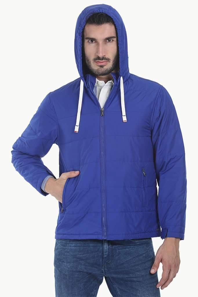 Solid Poly Padded Full Sleeves Jacket