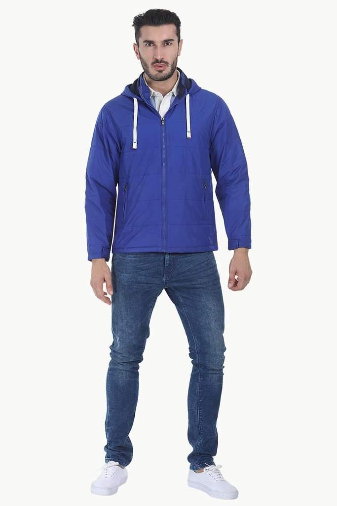 Solid Poly Padded Full Sleeves Jacket