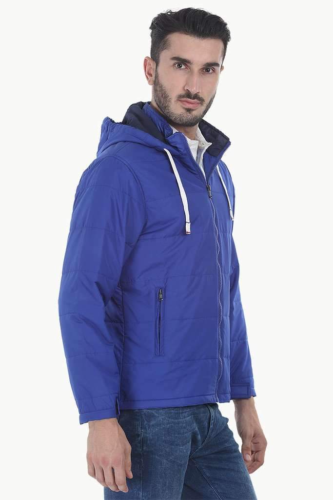 Solid Poly Padded Full Sleeves Jacket