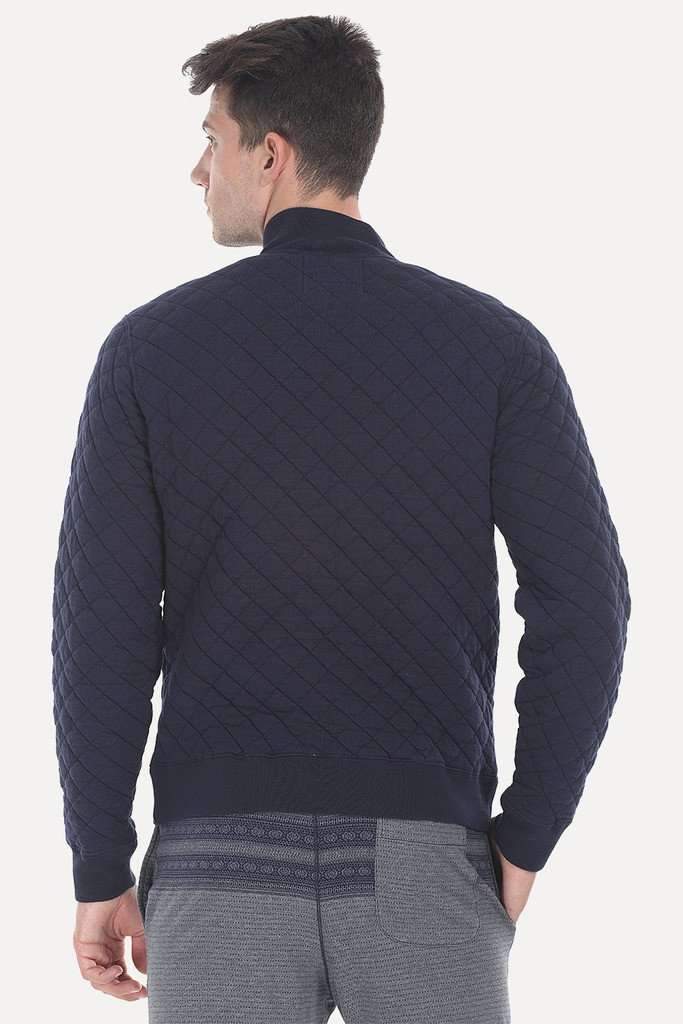 Solid Quilted Bomber With Poly Filling