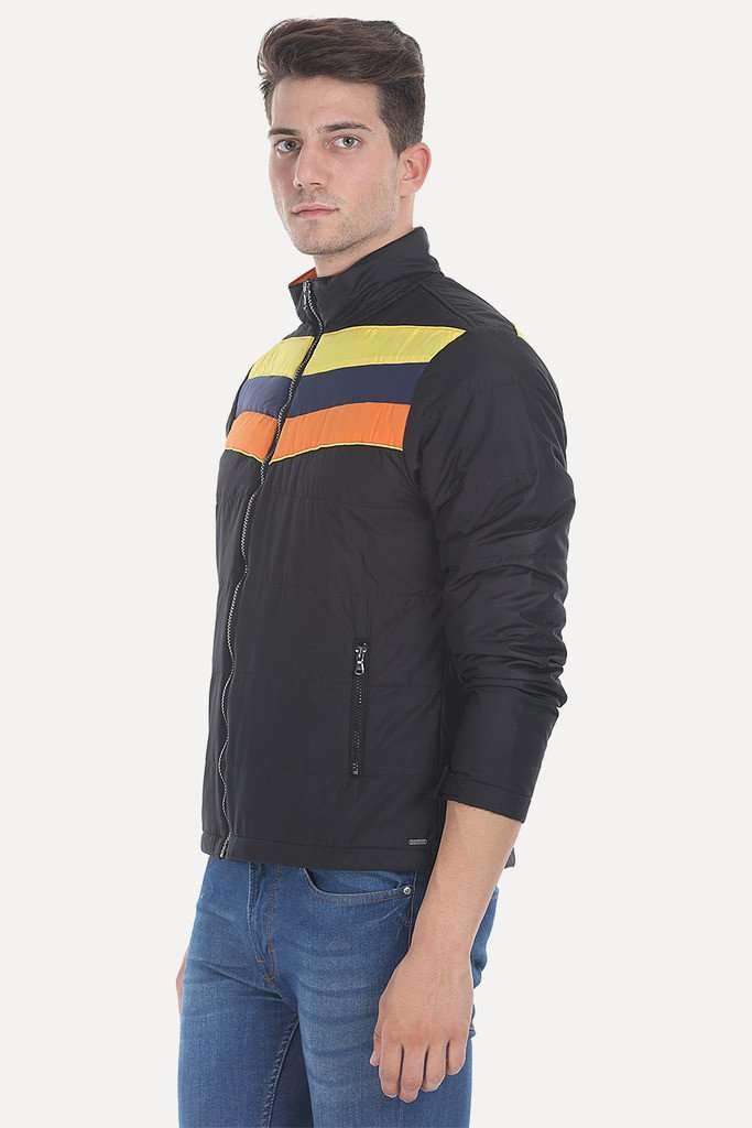 Striped Poly Padded Cire Jacket