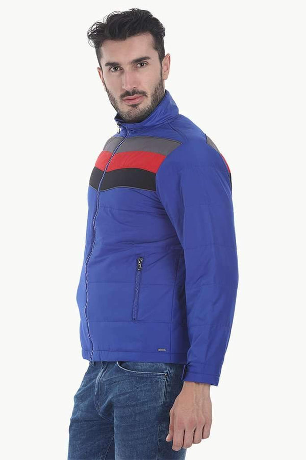 Striped Poly Padded Cire Jacket