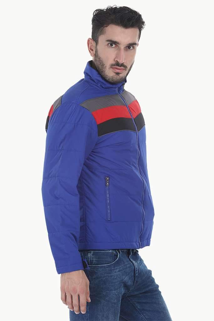 Striped Poly Padded Cire Jacket