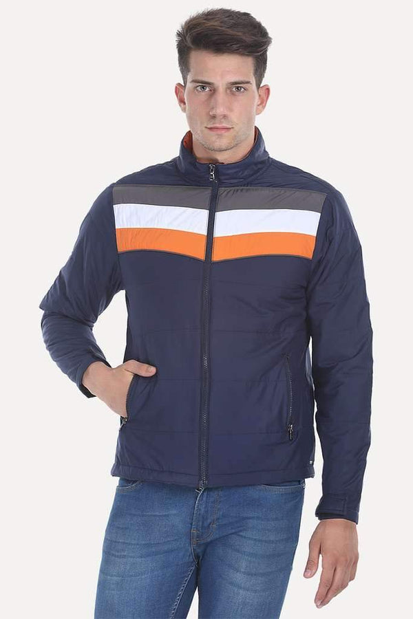 Striped Poly Padded Cire Jacket