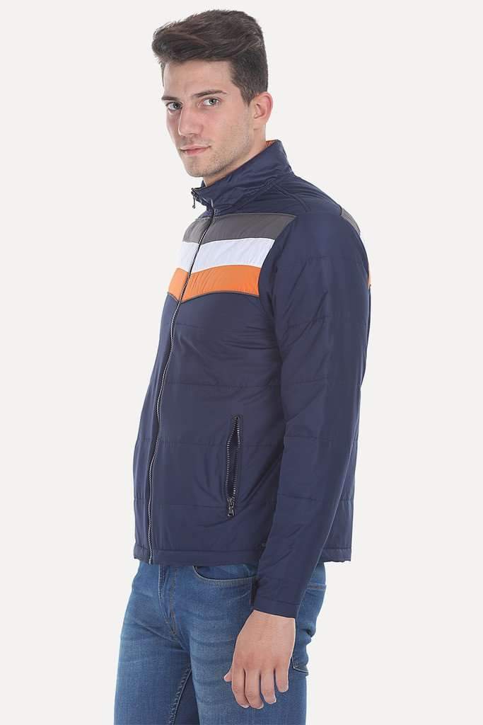 Striped Poly Padded Cire Jacket