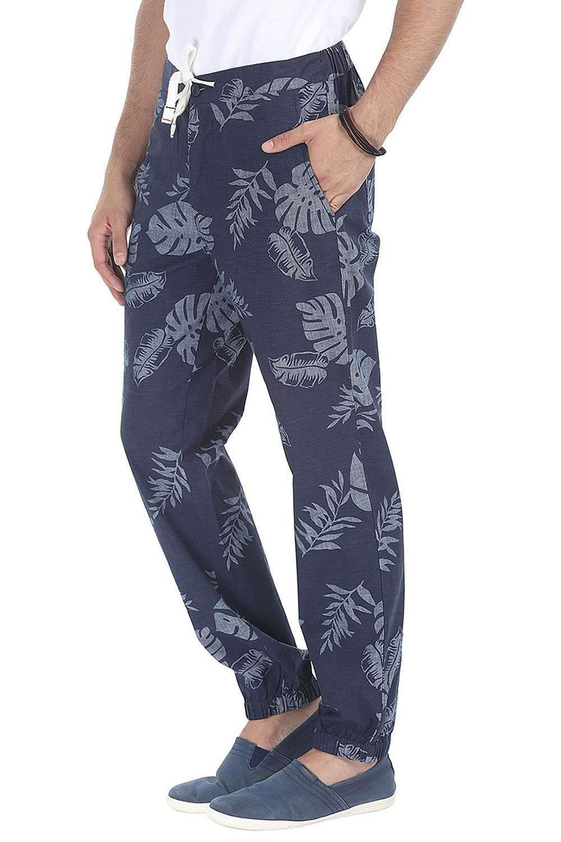 Enzyme Washed Cuff Jogger Printed Pant