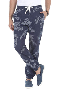 Enzyme Washed Cuff Jogger Printed Pant