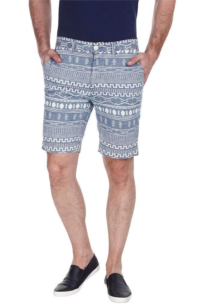 Aloha Printed Denim Shorts