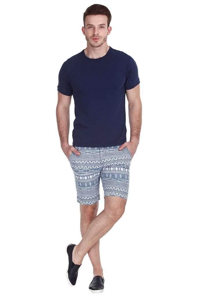 Aloha Printed Denim Shorts