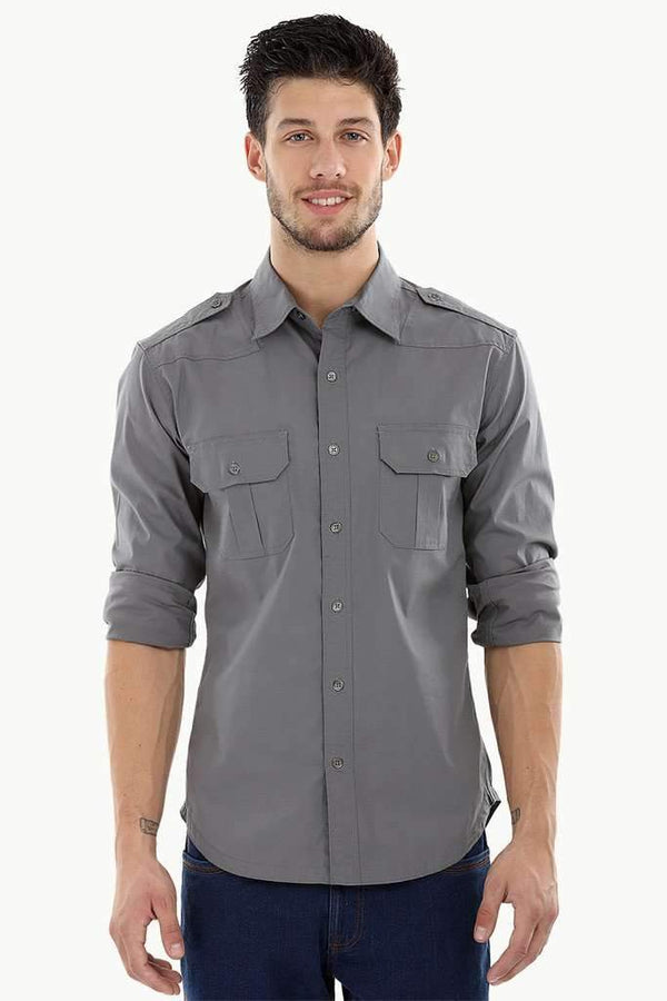 Army Styled Stretchable Shirt