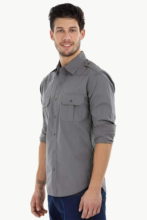 Army Styled Stretchable Shirt