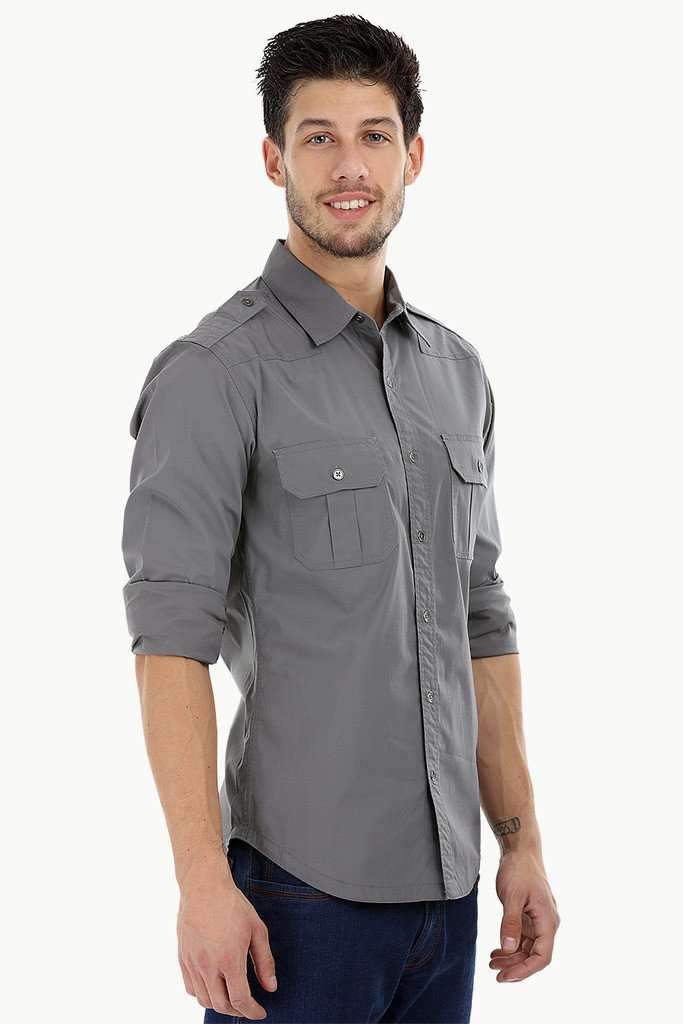 Army Styled Stretchable Shirt