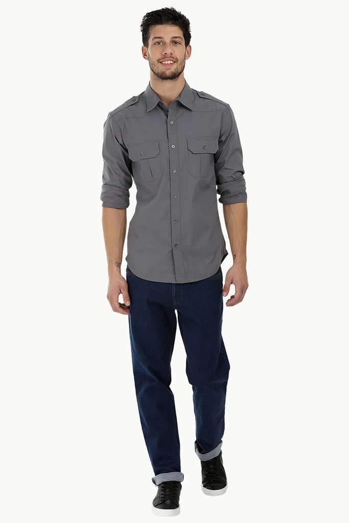 Army Styled Stretchable Shirt