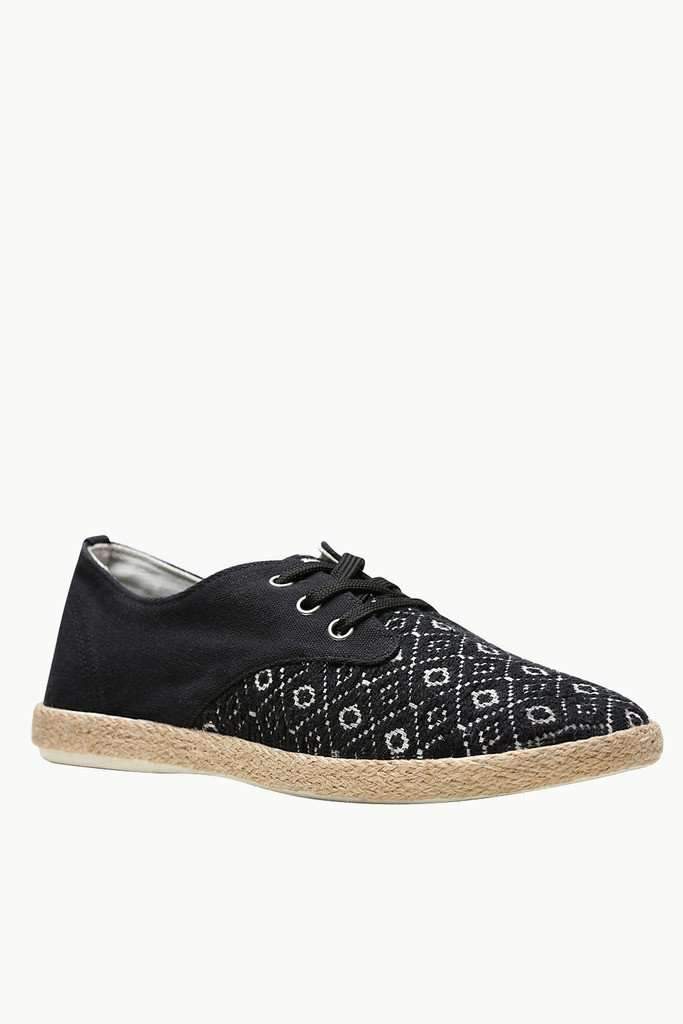 Lace Up Aztec Print Espadrilles