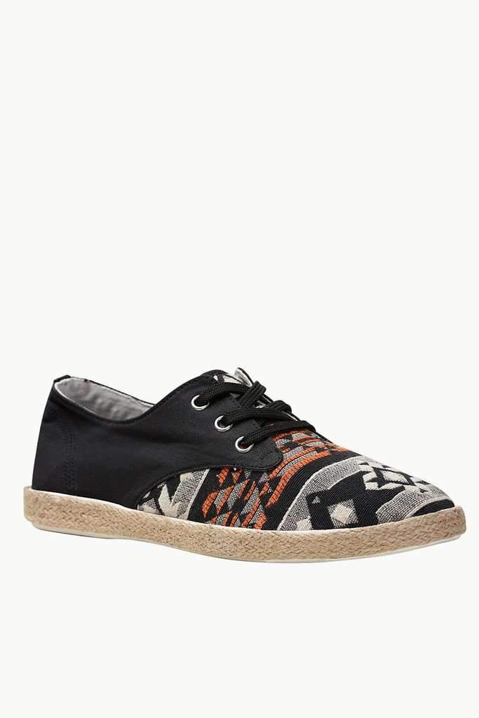 Lace Up Aztec Print Espadrilles