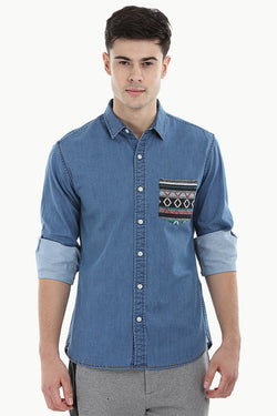 Aztec Pocket Denim Shirt