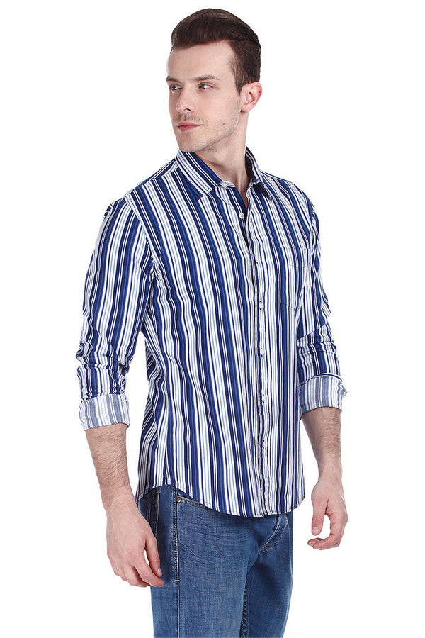 Bar Code Multi Stripe Full Sleeve Shirt