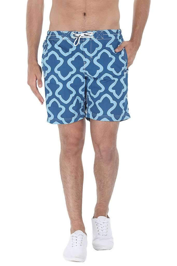 Beach Print Quick-Dry Nylon Swim Shorts