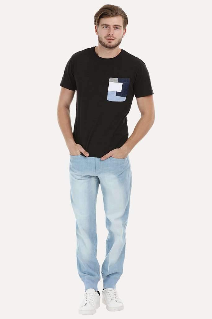 Black Contrast Pocket T-Shirt
