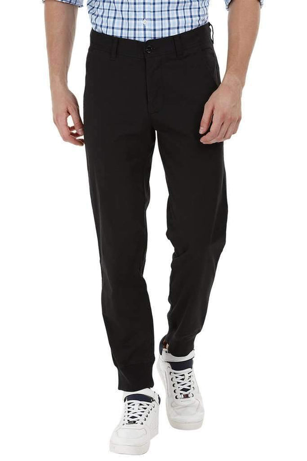 Black Cuff Jogger Twill Pants