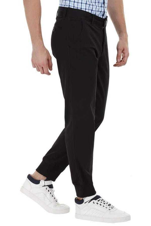 Black Cuff Jogger Twill Pants