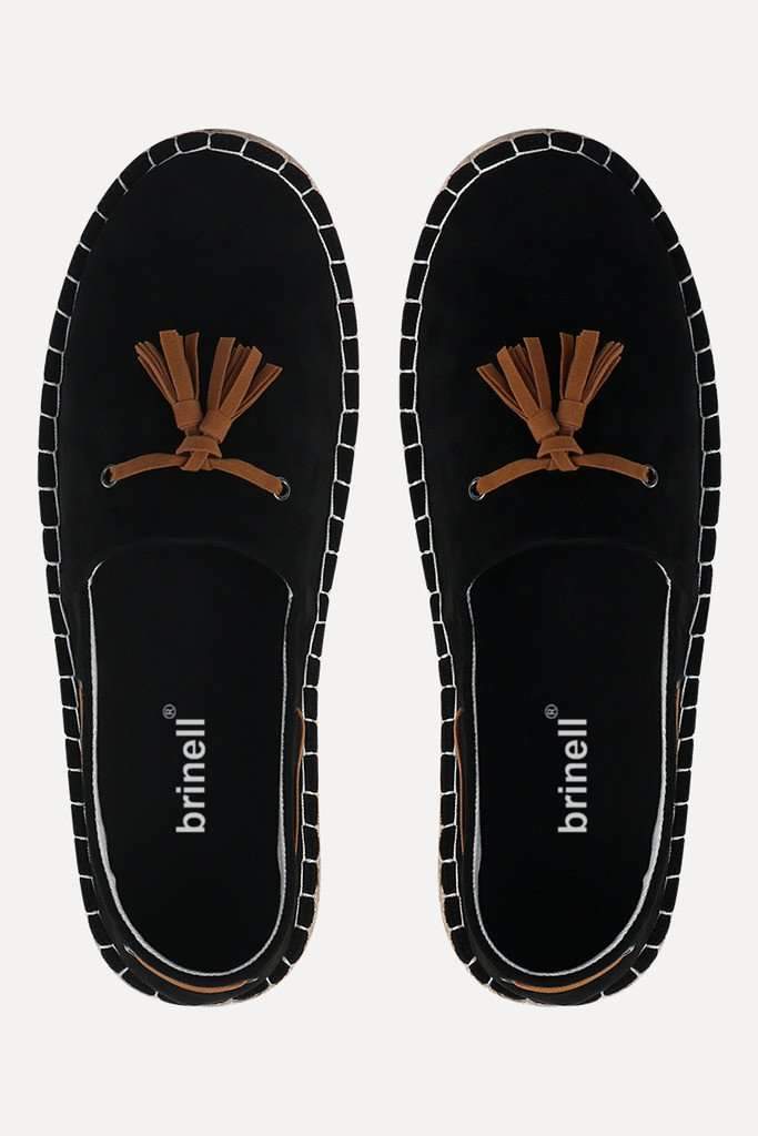 Black Suede Tassel Espadrilles