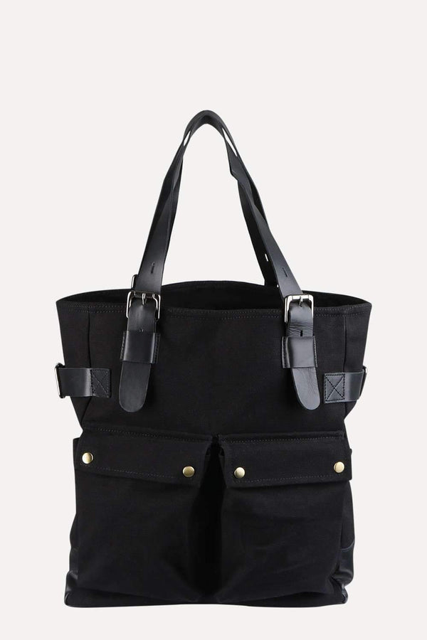 Black Twill Canvas Tote Bag