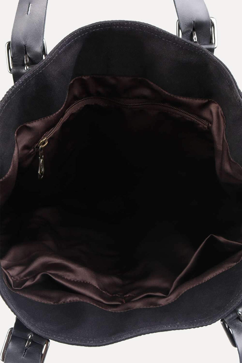 Black Twill Canvas Tote Bag