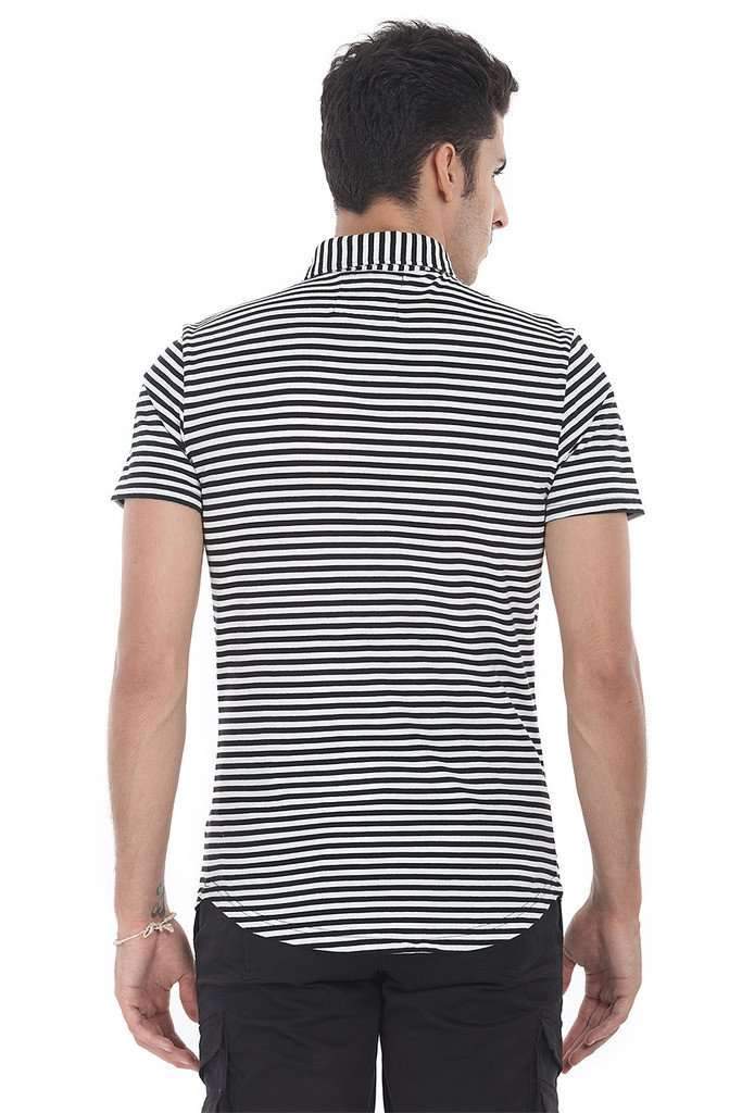 Breton Stripe Long Line Polo