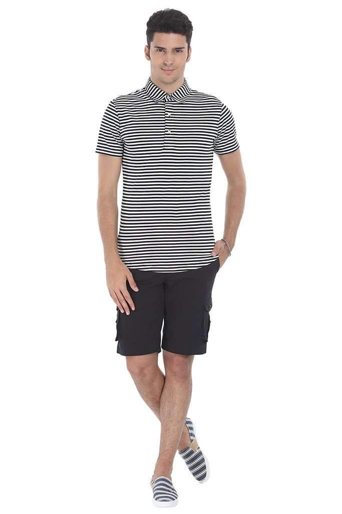 Breton Stripe Long Line Polo
