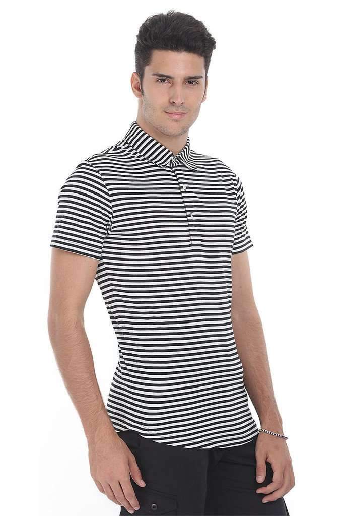 Breton Stripe Long Line Polo