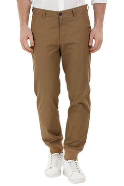 Brown Cuff Jogger Twill Pants