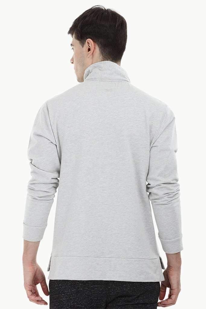 Buttoned Popover Heather Sweatshirt