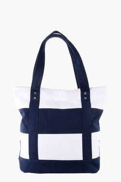 Canvas Colorblock Beach Tote Bag