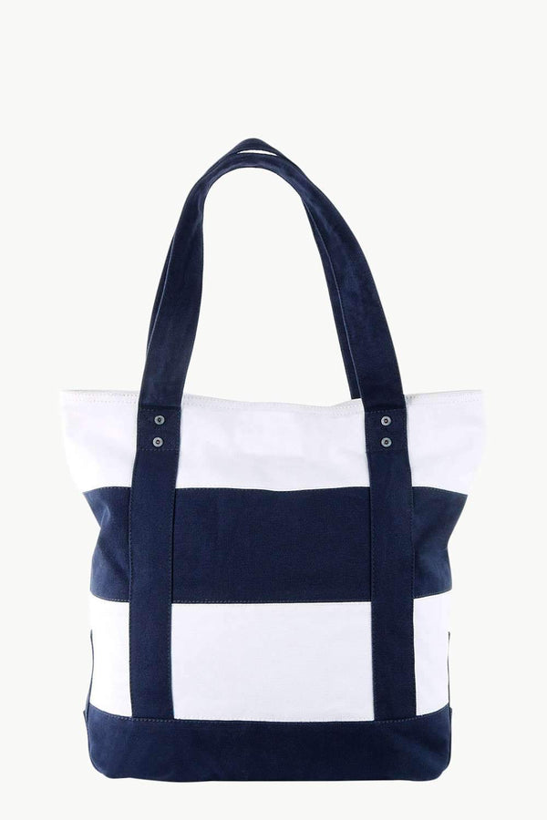 Canvas Colorblock Beach Tote Bag