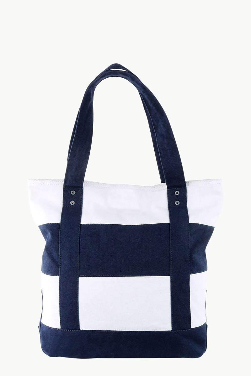 Canvas Colorblock Beach Tote Bag