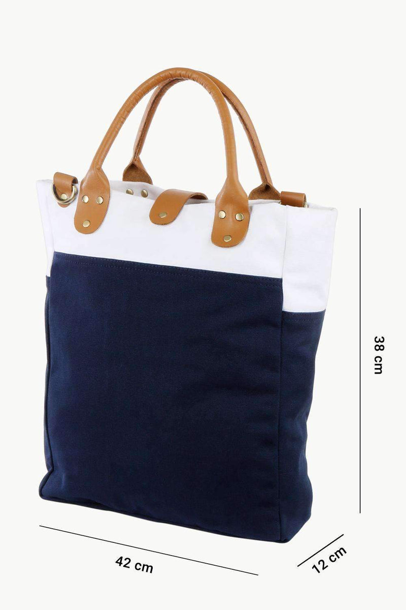 Canvas Colorblock Urban Tote Bag