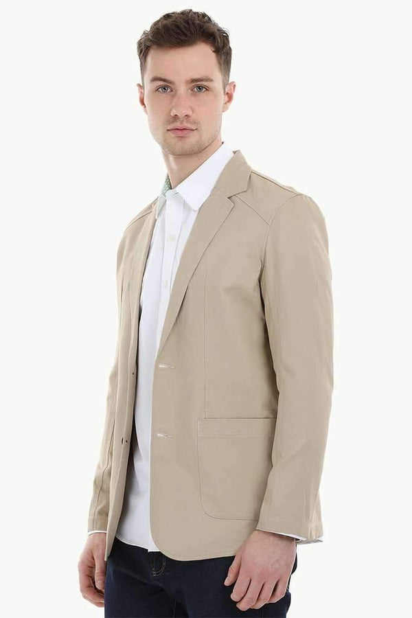 Casual Brown Notched Blazer