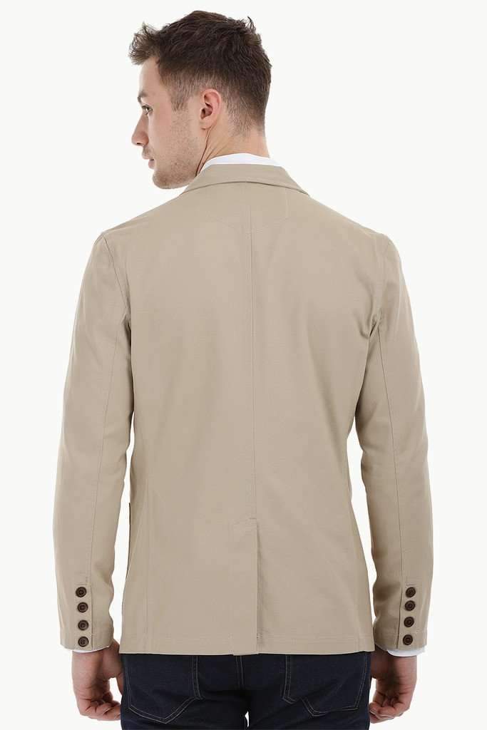 Casual Brown Notched Blazer