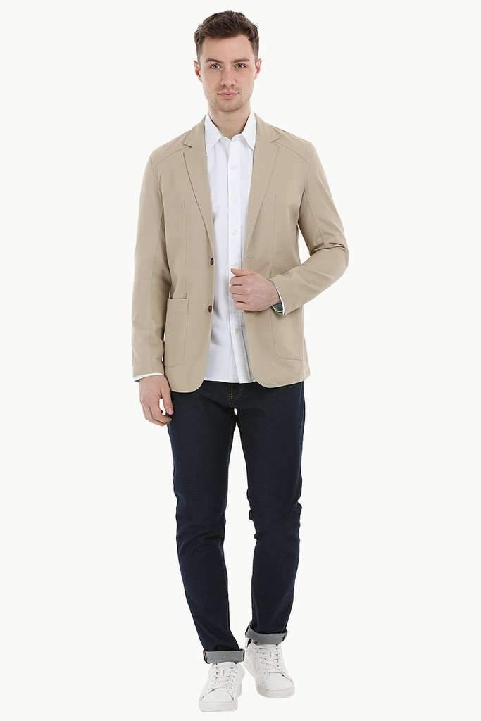 Casual Brown Notched Blazer