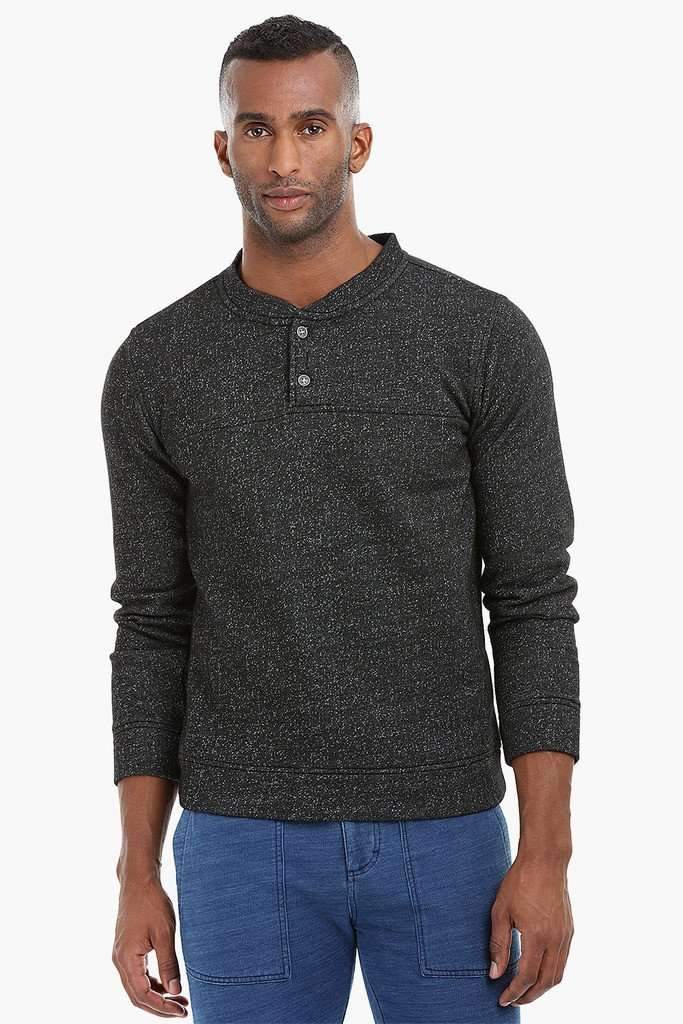 Casual Henley Knit Sweatshirt