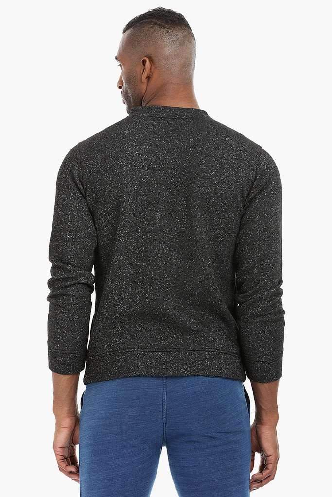 Casual Henley Knit Sweatshirt